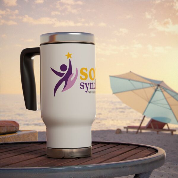 stainless steel travel mug with handle, 14oz