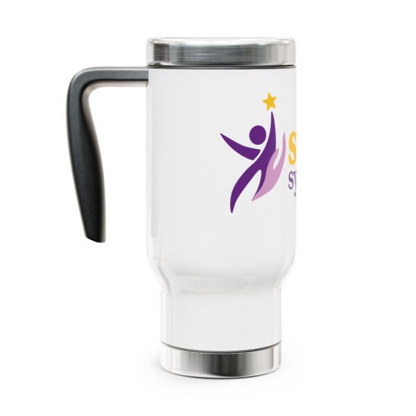 stainless steel travel mug with handle, 14oz